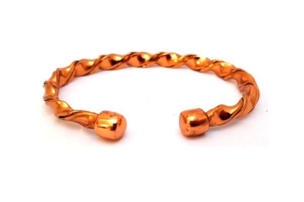 Copper Twist Bangle with Ball Ends