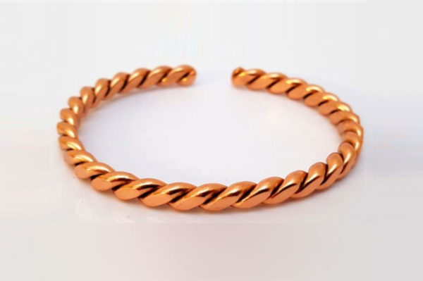 Heavy Twisted Wire Bangle - Copper