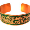 Etched Flower Bangle - Green