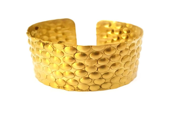 Heavy Dimple Beaten Brass Bangle