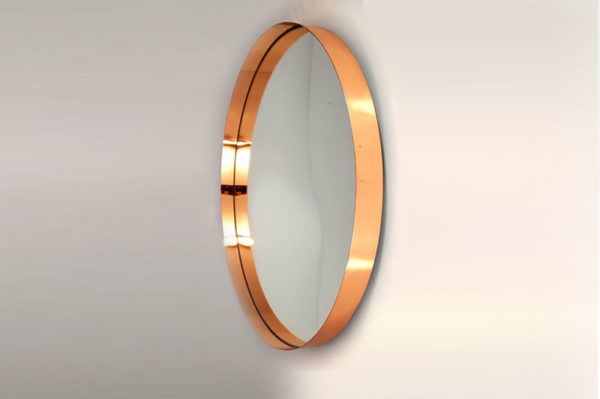 Round Copper Wall Mirror