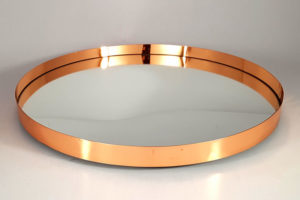 Round Copper Mirror Tray
